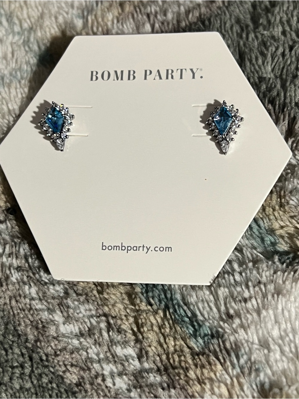 Bomb Party Sterling Silver Lab Created Blue Apatite Stud Earrings